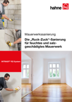 INTRASIT® RZ-System Mauerwerkssanierung Die Ruck-Zuck-Sanierung für feuchtes und salzgeschädigtes Mauerwerk